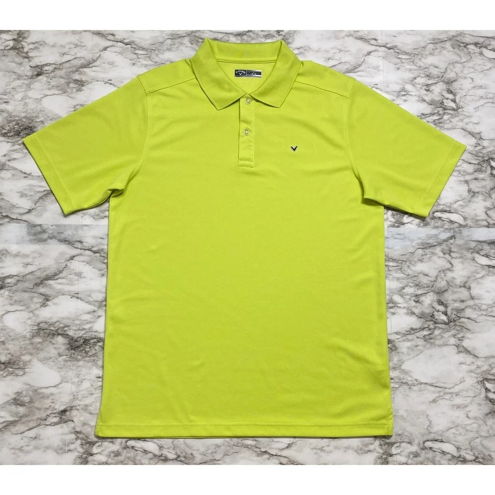 Callaway Men's Golf Polo Shirt Size L Green Short Sleeve Emb Logo‎